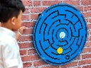 Round Play Panel Sliding Maze Pearl