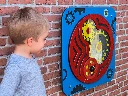 Panneau de jeu -Billes et engrenages bleu