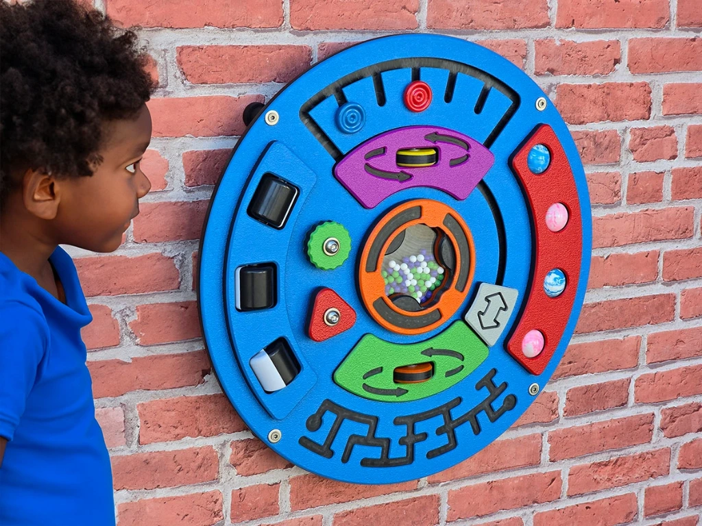 [ID601-2006ZB-BU] Round Play Panel Activity Game (Without mounting, Blue)