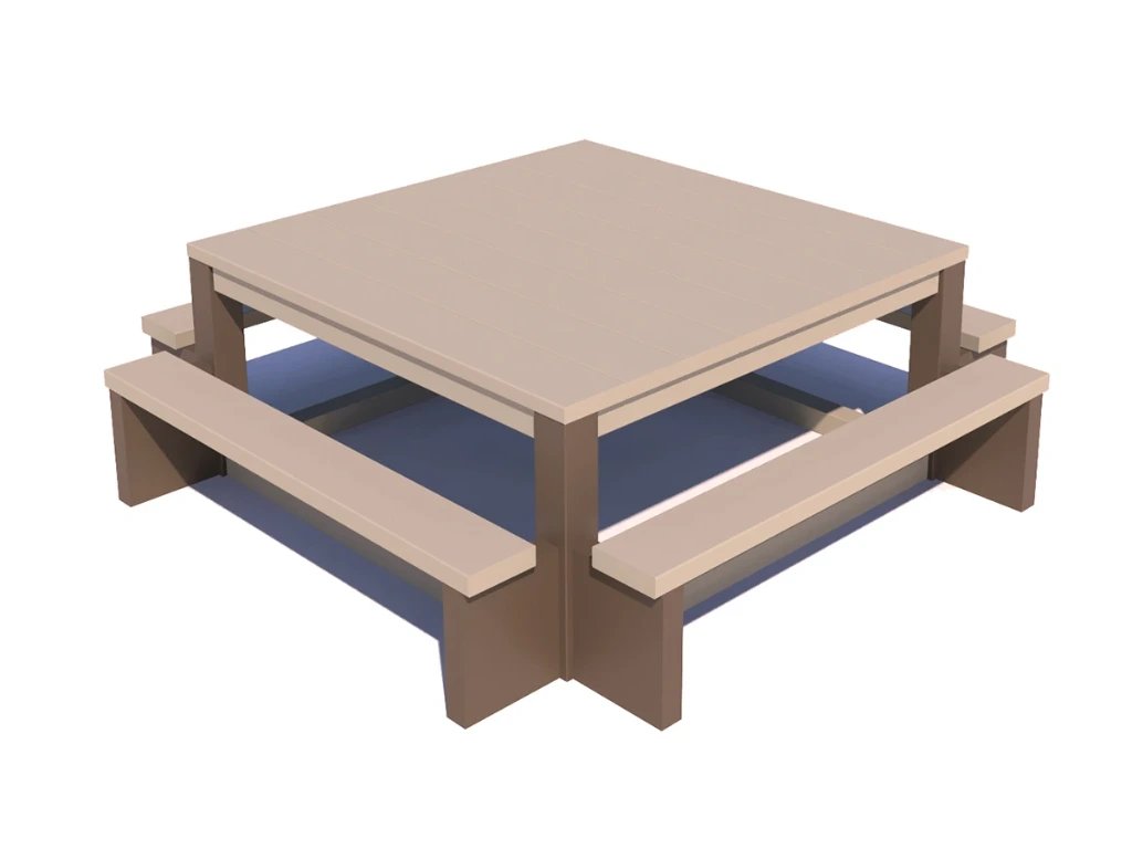Table de pique-nique carrée
