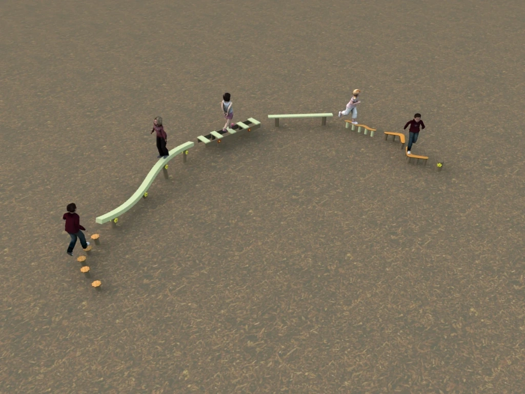 Package Obstacle Course in-ground with Flowers - ID100