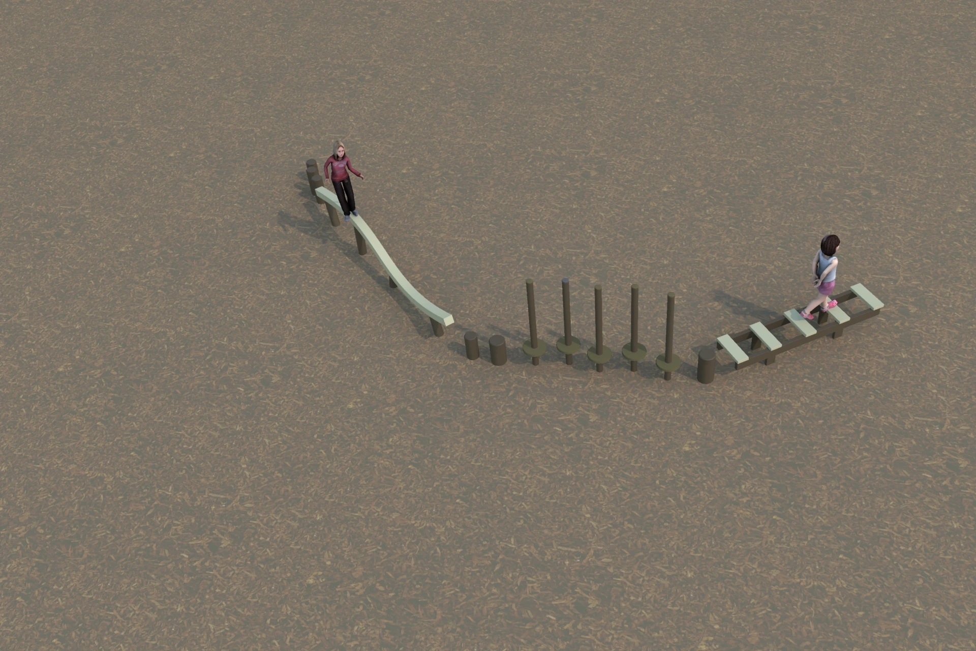 Package Obstacle Course in-ground without Flowers - ID100