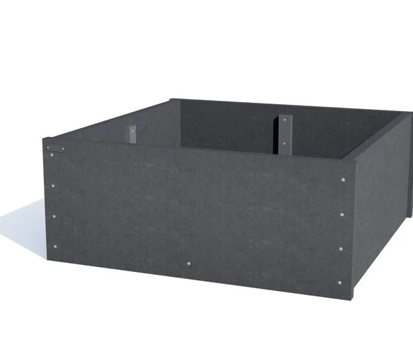 [ID521-121248-UB] Planter Rotterdam without legs 120 x 120 cm (Black, 48 cm)