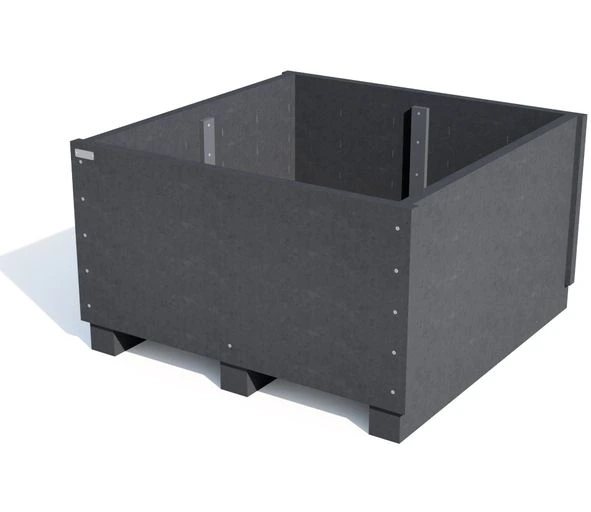 [ID521-121258-UB] Bac à fleurs Rotter avec pieds 120 x 120 cm (Noir, 58 cm)