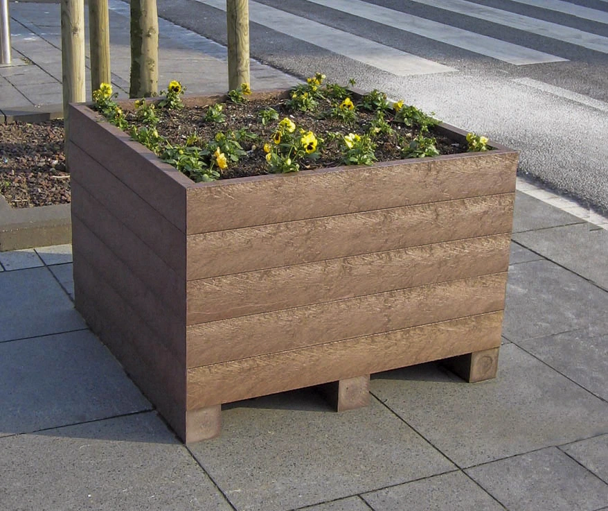 [ID521-121258-UB] Planter Rotterdam with legs 120 x 120 cm (Black, 58 cm)