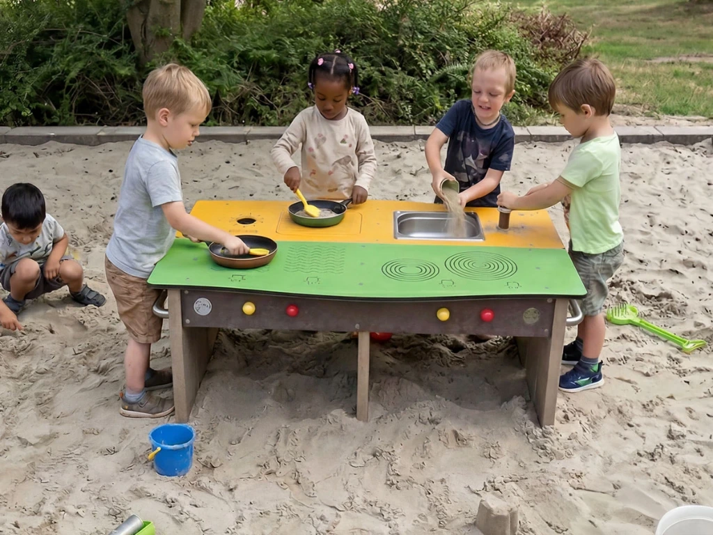 ID252-Cuisine Cooky avec des pieds prolongés-Eau + Feu