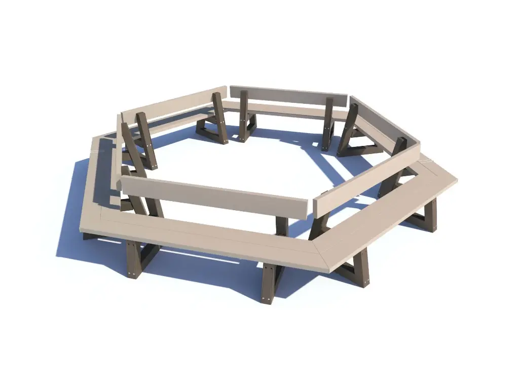 Banc Hexagonal avec dossier 