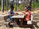 Picknicktafel Bambino met leuning