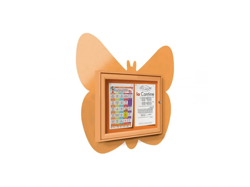 [ID717-000001-YE] Vitrine d'informations (Jaune, Papillon)