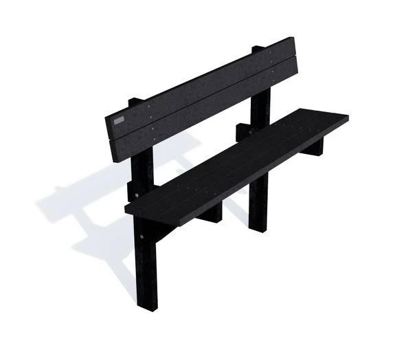 [ID508-000000-UB] Banc Paris avec dossier (Noir)