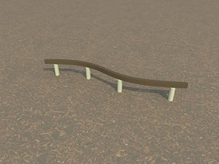 [ID100-0000G0-QB] ID100G - Zigzag Balance Beam (Without flowers, Brown)