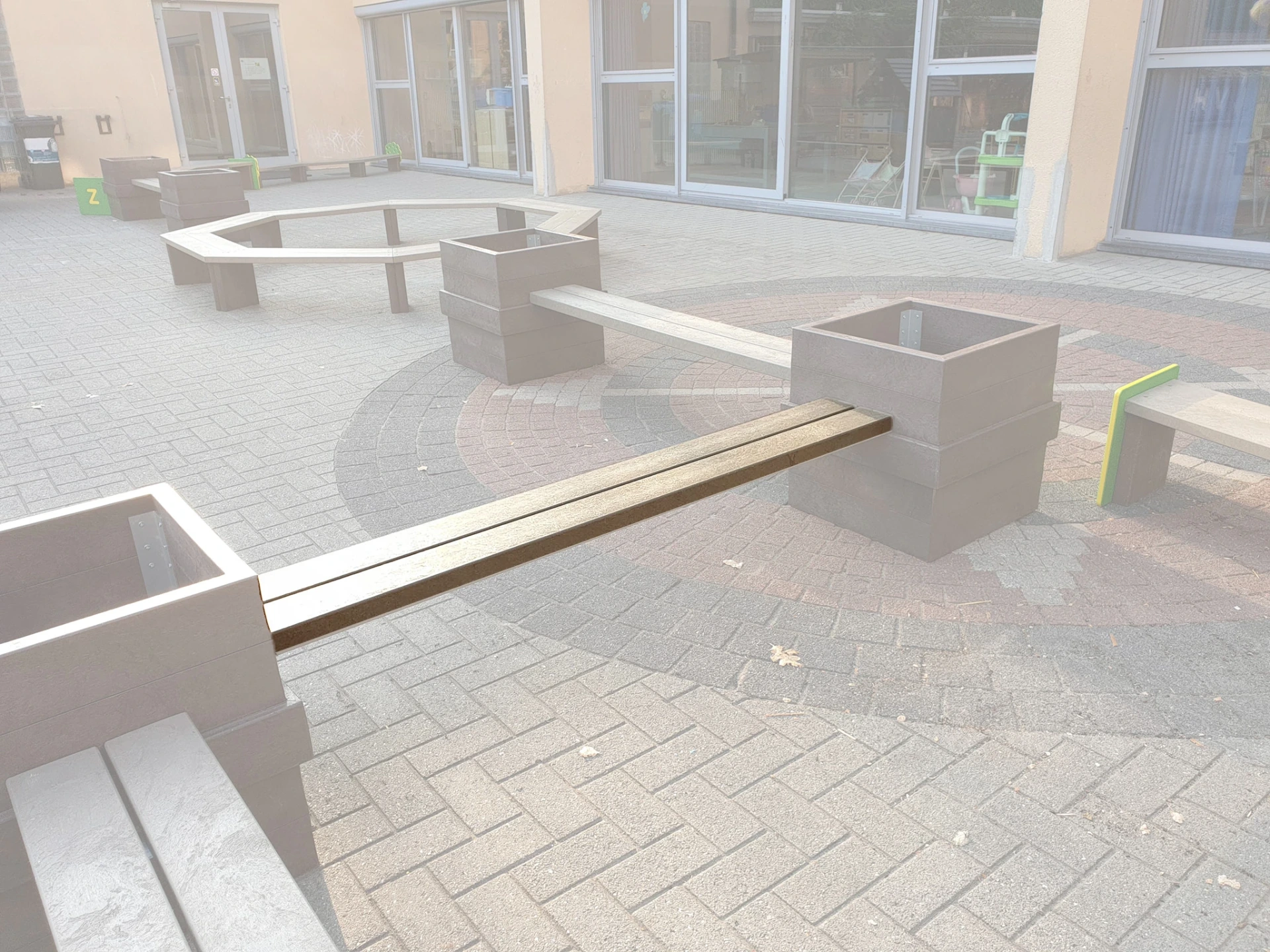 Banc pour jardinière