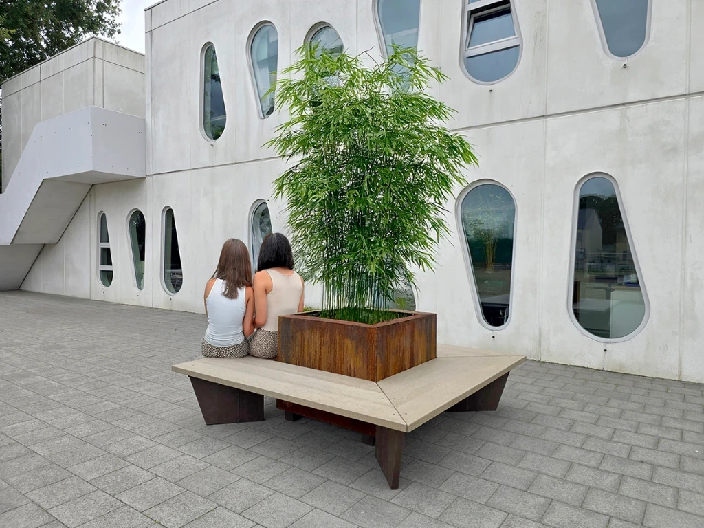 [ID518-000001-SB] Bench with Planter in Corten Steel