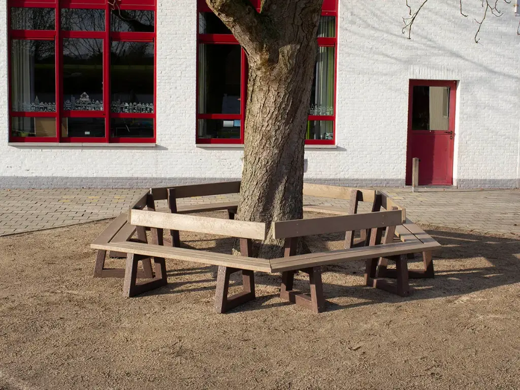 Banc Hexagonal avec dossier 