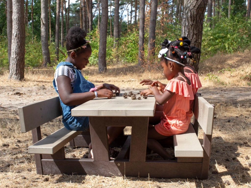 Picknicktafel Bambino met leuning