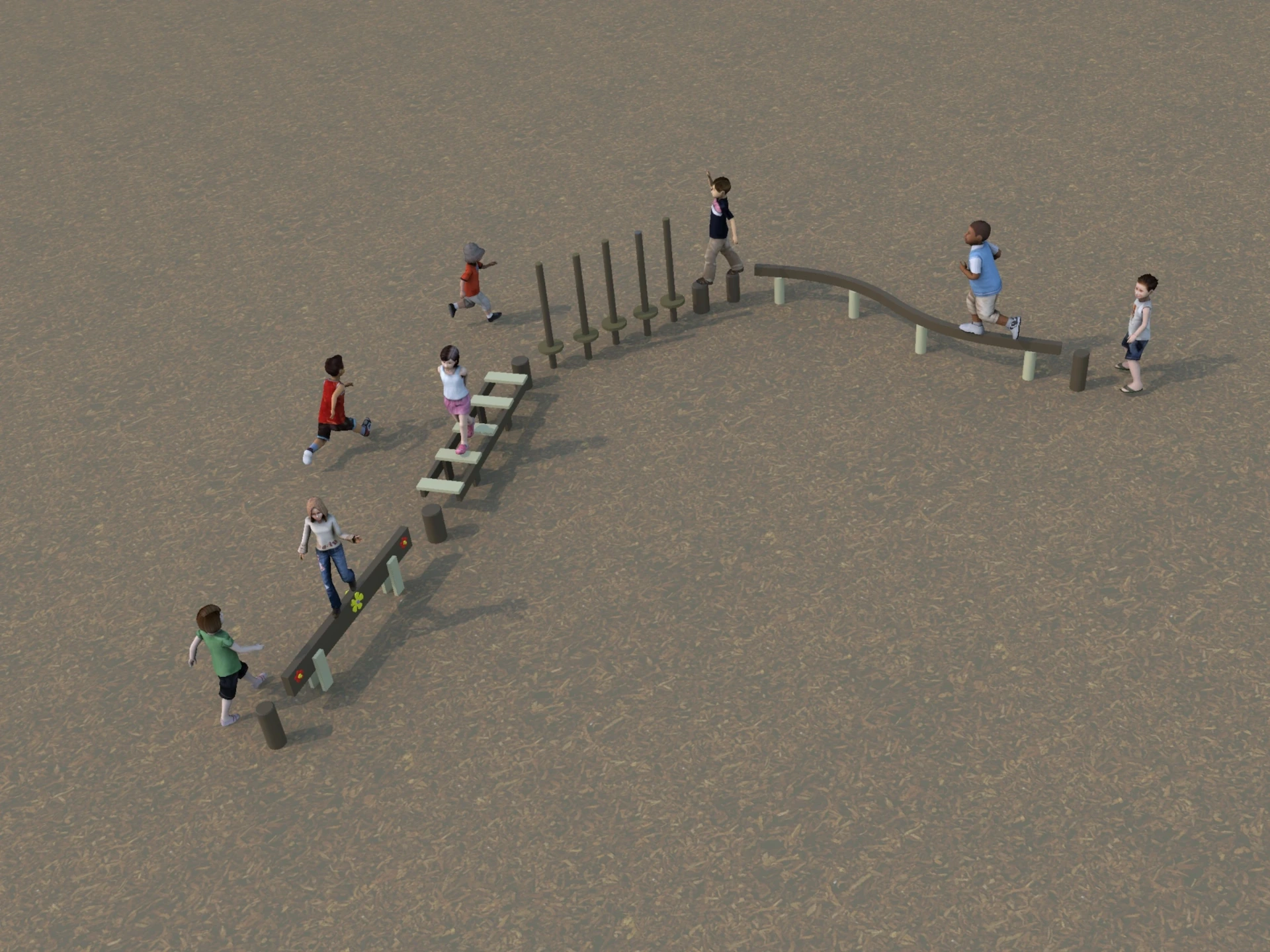 [ID100-000PQA-NA] PROMOTION: Package Obstacle Course in-ground, including free balance beam